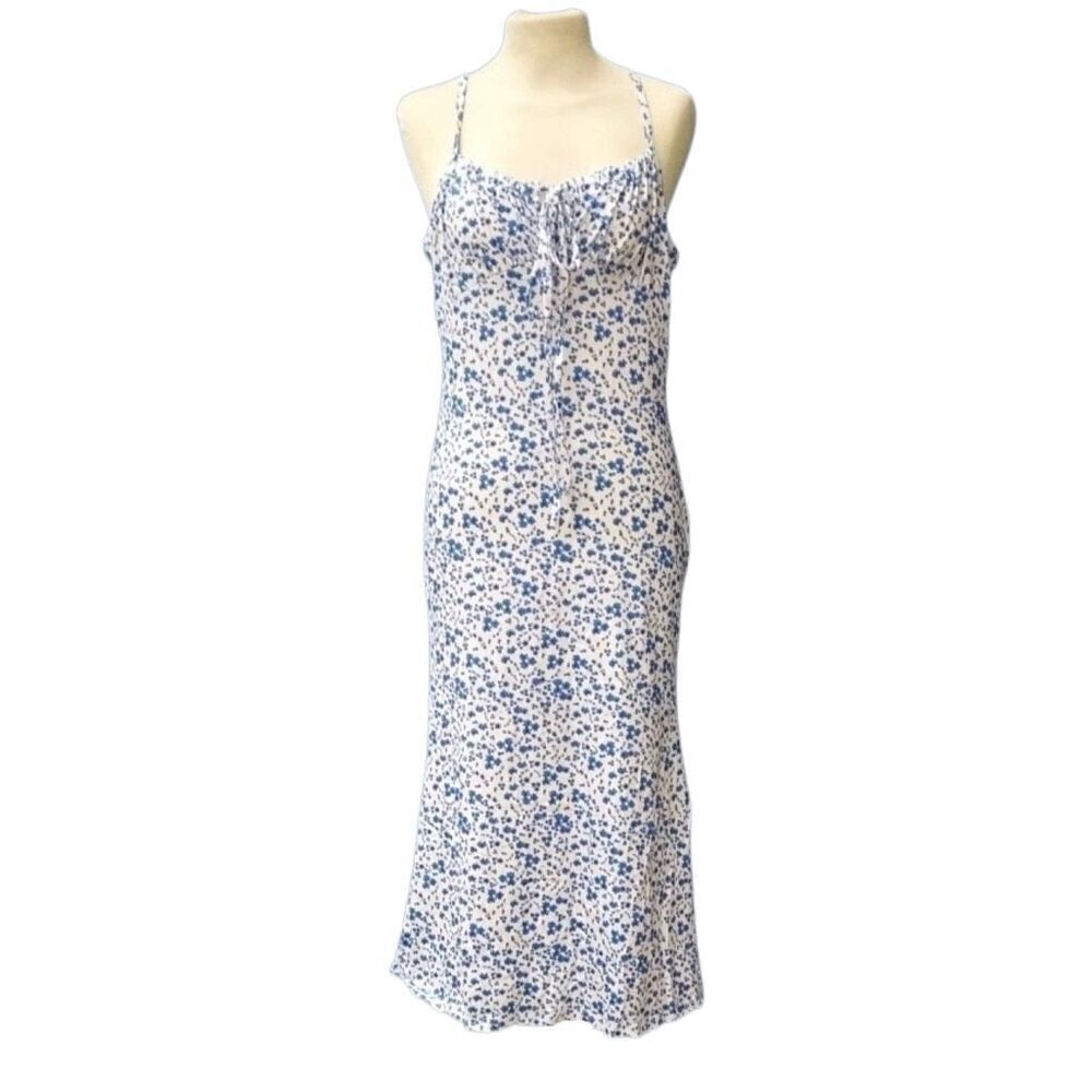 New! Shein Blue and White Maxi Sundress Sz L